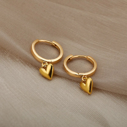 Dainty Love Heart Huggy Hoop Earrings