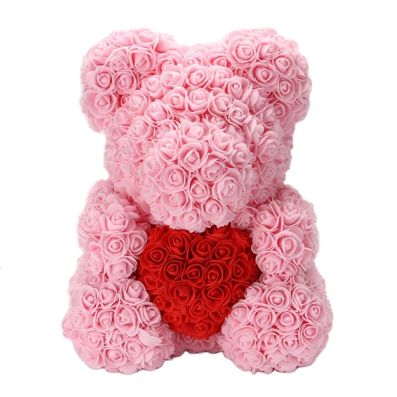 Artificial Flower Cute Stuffed Bear Toy