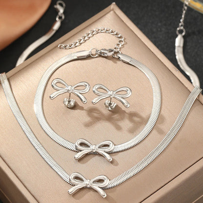 Chic Bow Necklace Set for Ladies