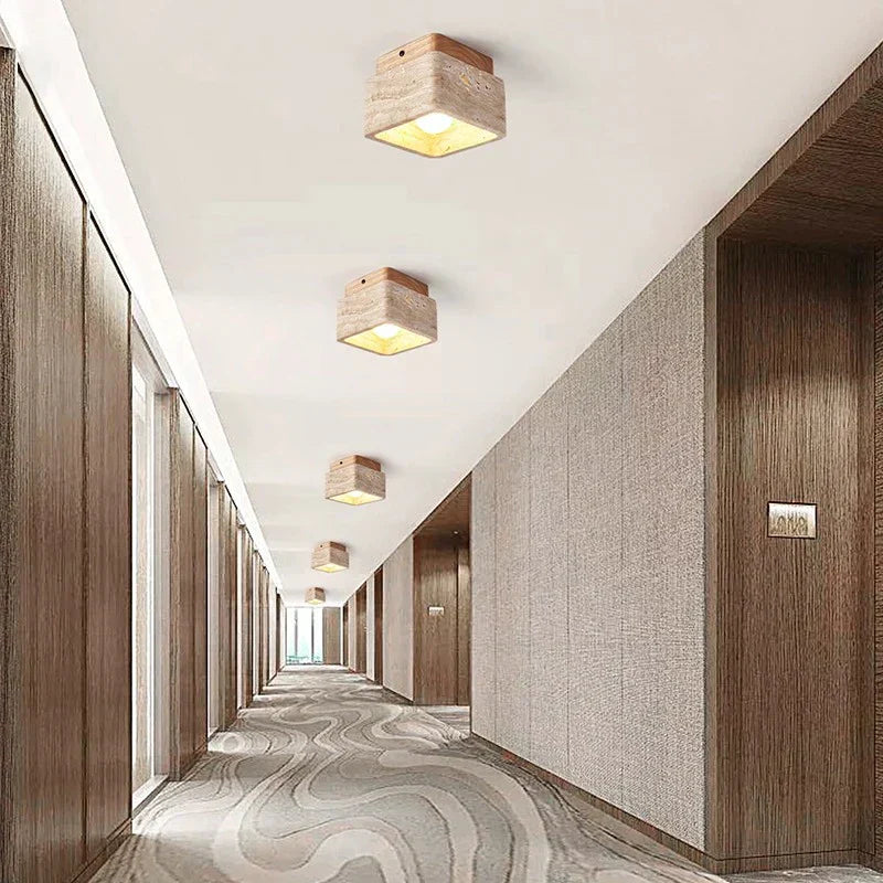 Stylish Wood Flush Mount LED Light