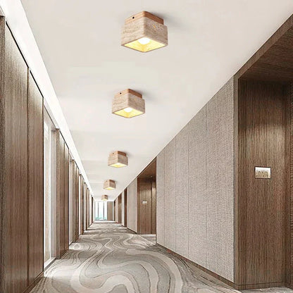Stylish Wood Flush Mount LED Light