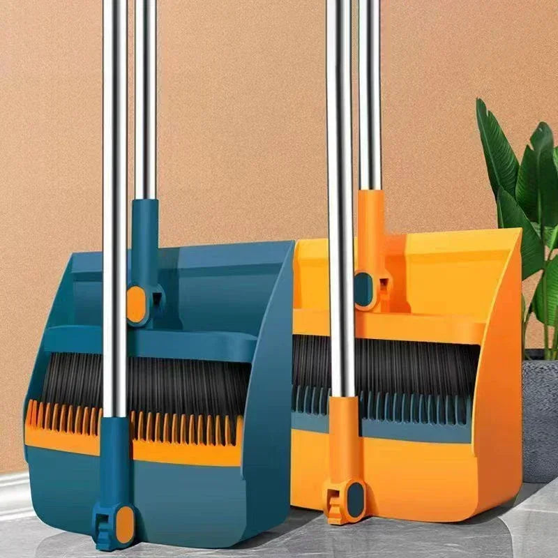 Compact Sweeper and Broom Set with Hair Removal