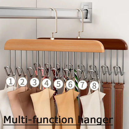 Compact 3-Hook Closet Storage Organizer Rack