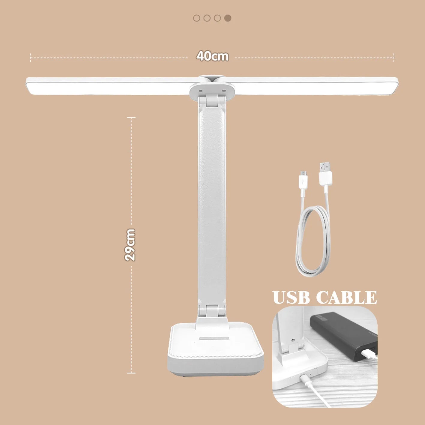 Bright LED Desk Lamp with USB Rechargeable Dimmer
