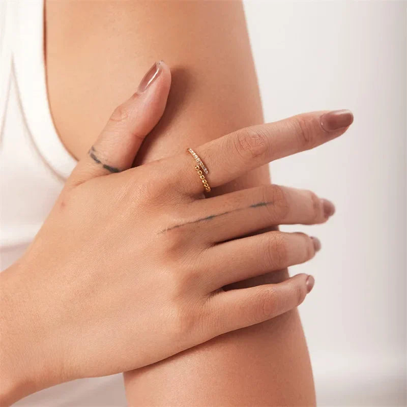 Premium 18k Stone Beaded Ring