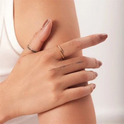 Premium 18k Stone Beaded Ring