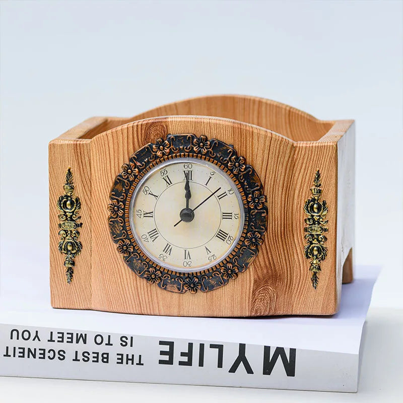 Classic Floral Tabletop Clock Decoration - Luxicro