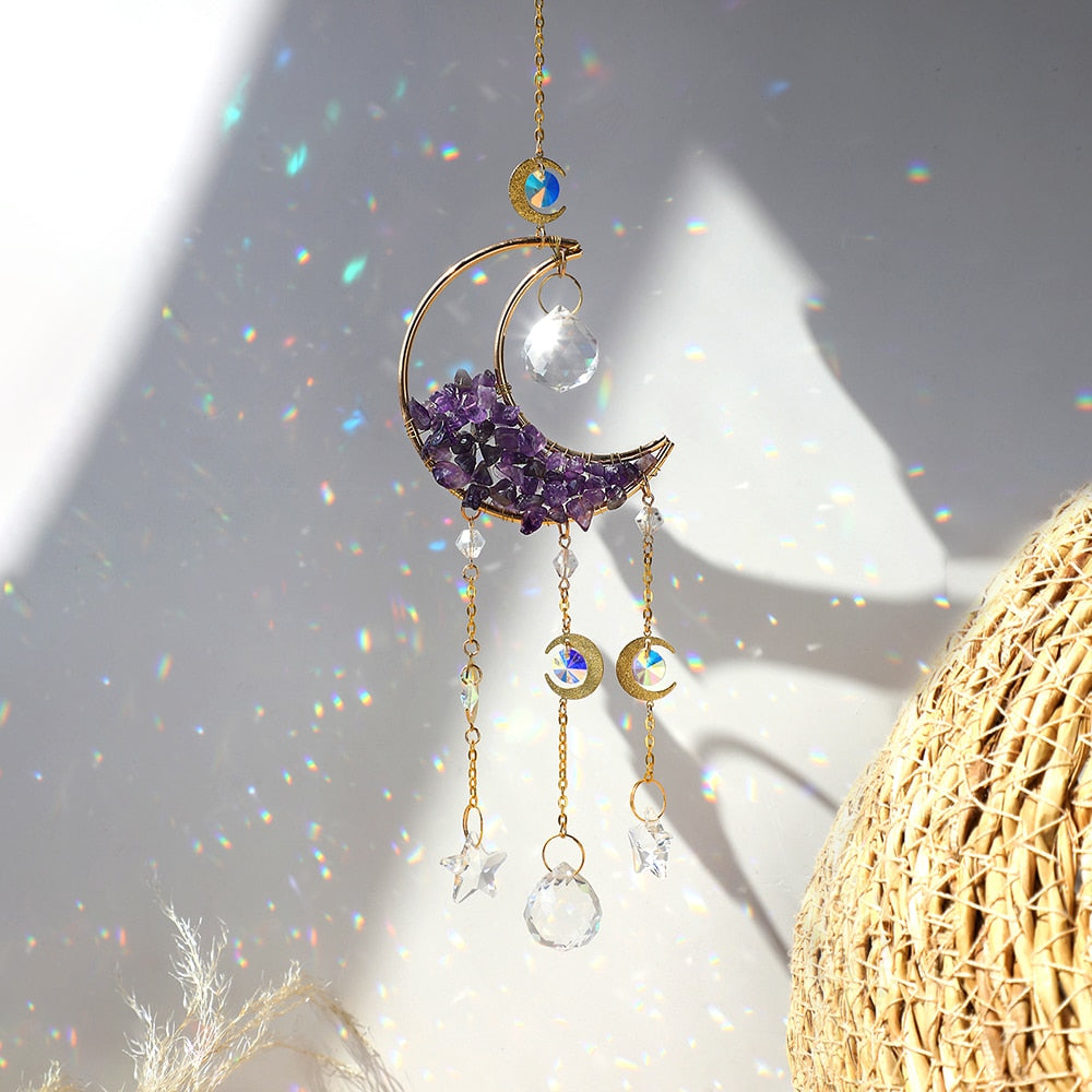 Glossy Glass Moon Wall Decor - Luxicro