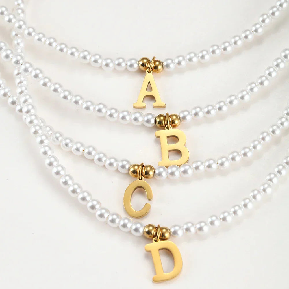 Elegant Personalized Pearl Name Necklace