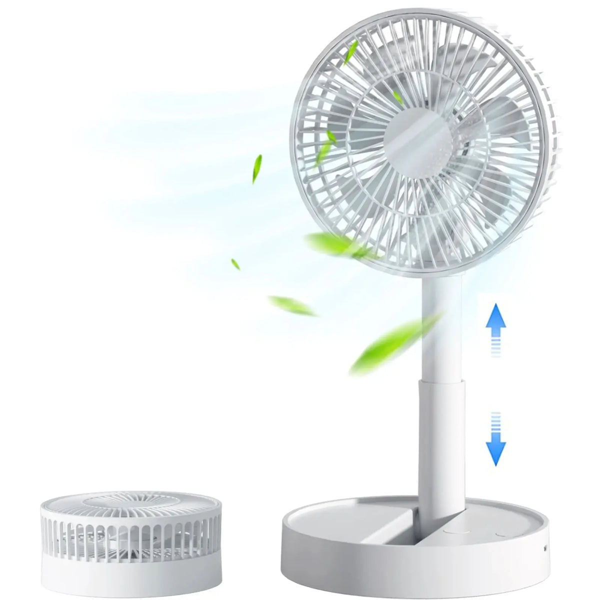Collapsable Round Fan Compact Folding Fan with 4 Speeds and 90° Tilt – Luxicro