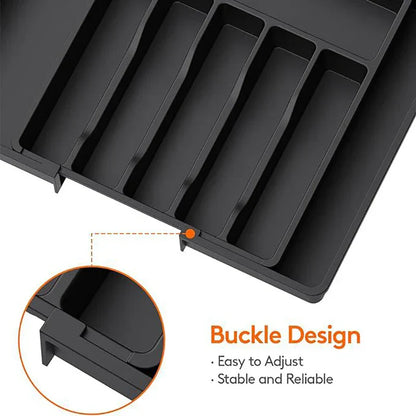 Compact Sliding Kitchen Drawer Storage Organizer