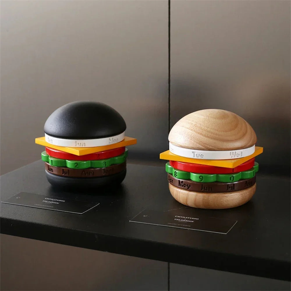 Rotating Wooden Kitchen Calendar