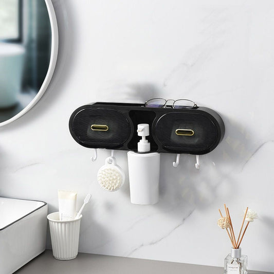 Compact Wall Mount Bathroom Storage Rack - Luxicro