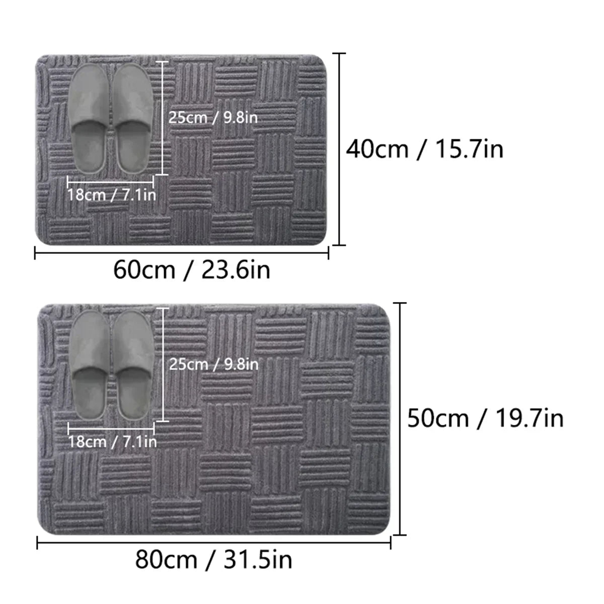 Gentle Blue Striped Anti Slip Bath Mat - Luxicro