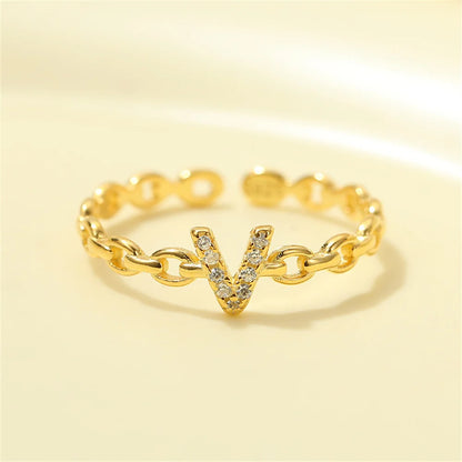 Dainty Diamond Monogram Letter Ring