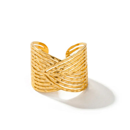 Premium 18k Gold Geometric Bar Ring