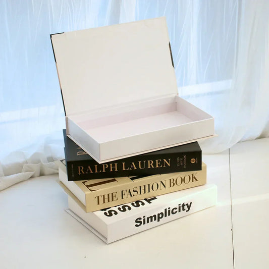 Decorative Wooden Book Box for Living Room Storage - Luxicro