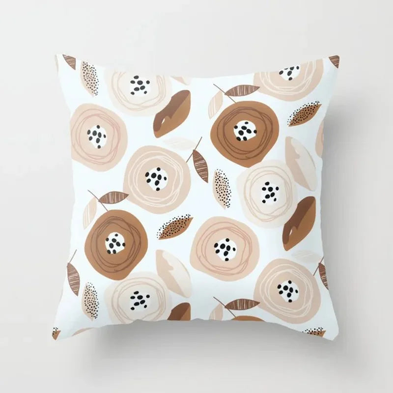Delicate Flower Pattern Throw Pillow Cover