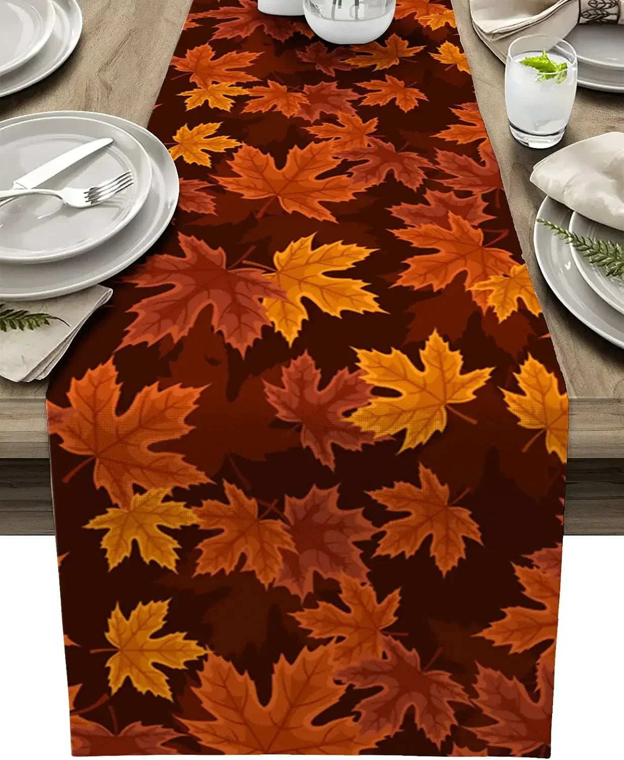 Earthtone Cotton Autumn Table Runner - Luxicro