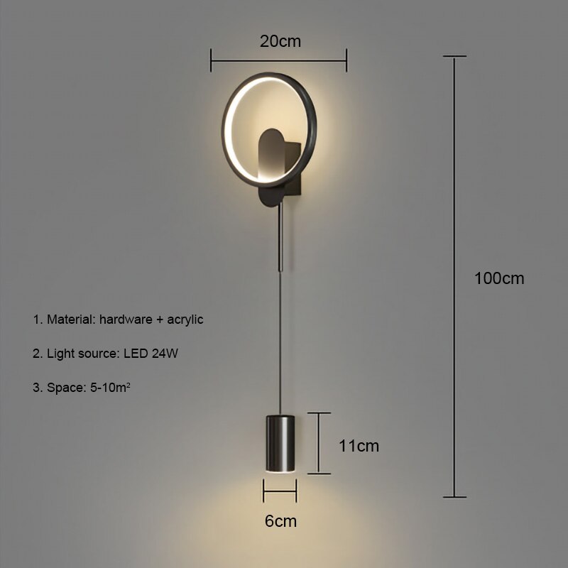 Contemporary LED Gold Sconce Wall Lamp 24W