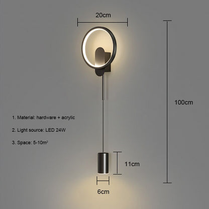Contemporary LED Gold Sconce Wall Lamp 24W