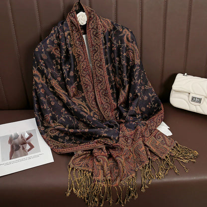 Soft Cashmere Women's Scarf with Warm Luxury Print