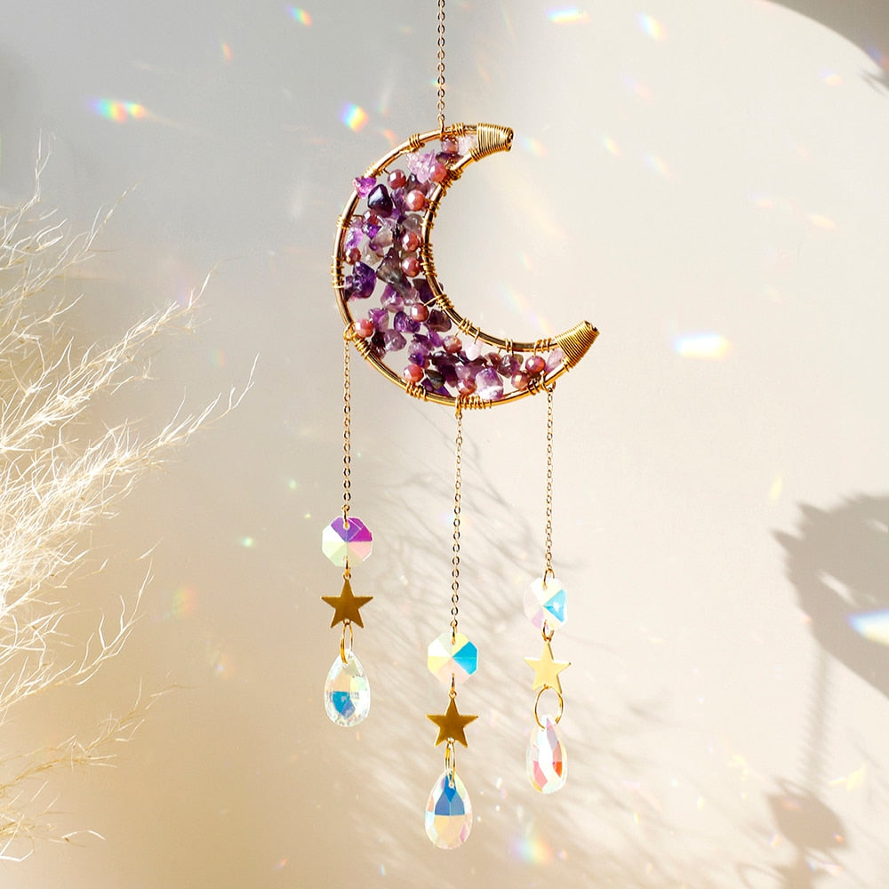 Glossy Glass Moon Wall Decor