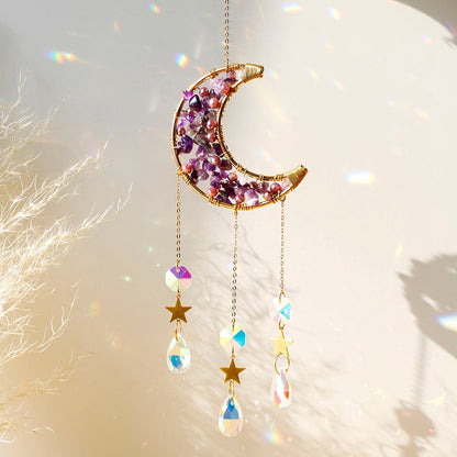 Glossy Glass Moon Wall Decor