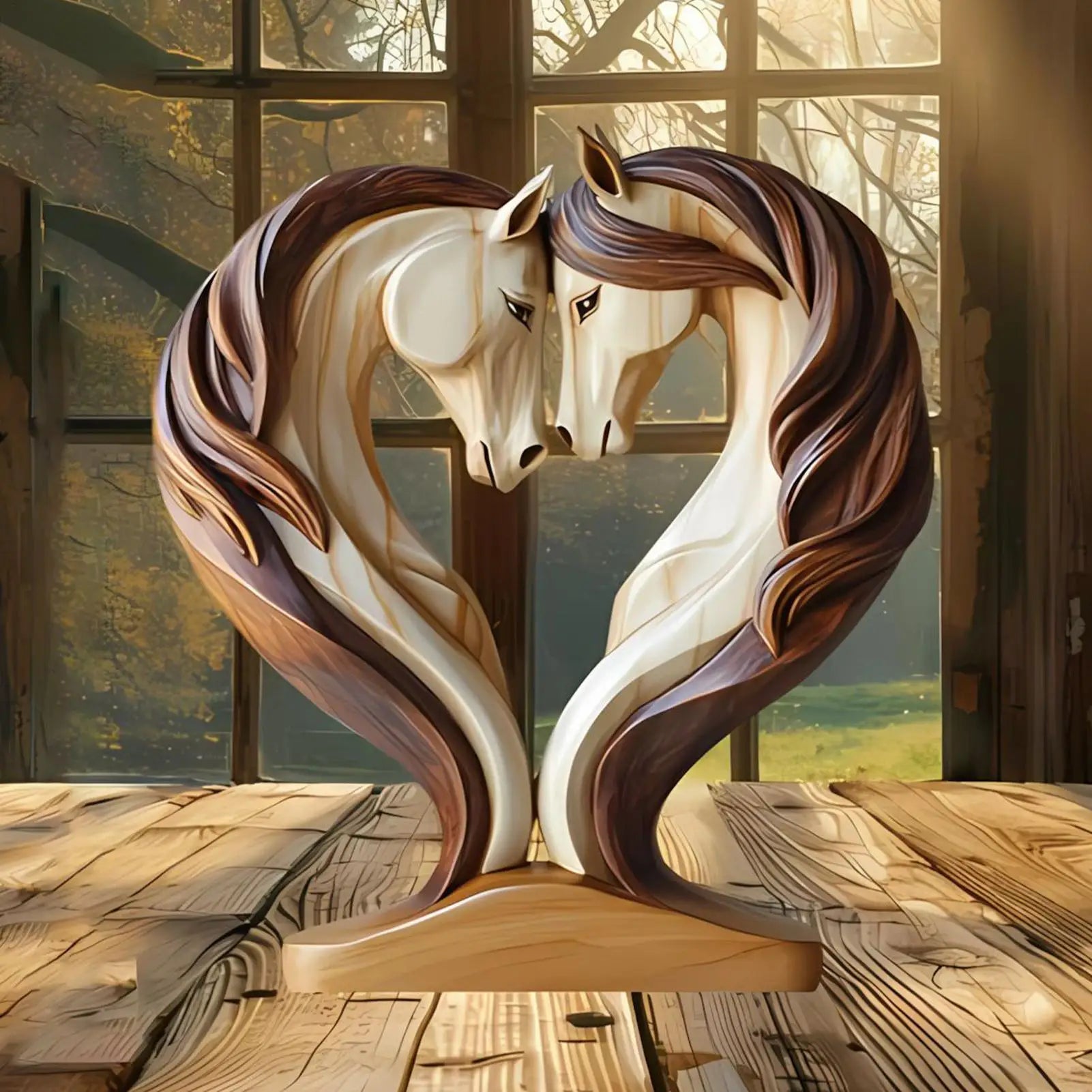 Beautiful Wooden Horse Figure Decoration - Luxicro