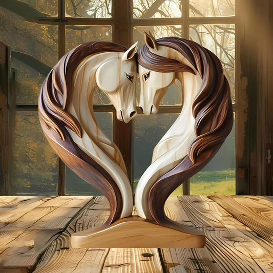 Beautiful Wooden Horse Figure Decoration - Luxicro