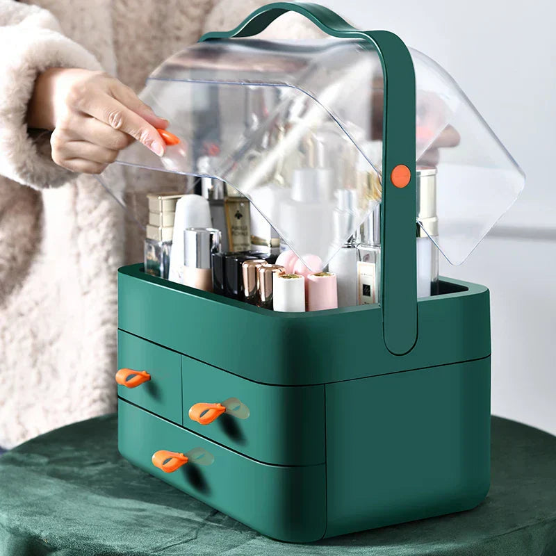 Compact Cosmetic Storage Box with Drawer