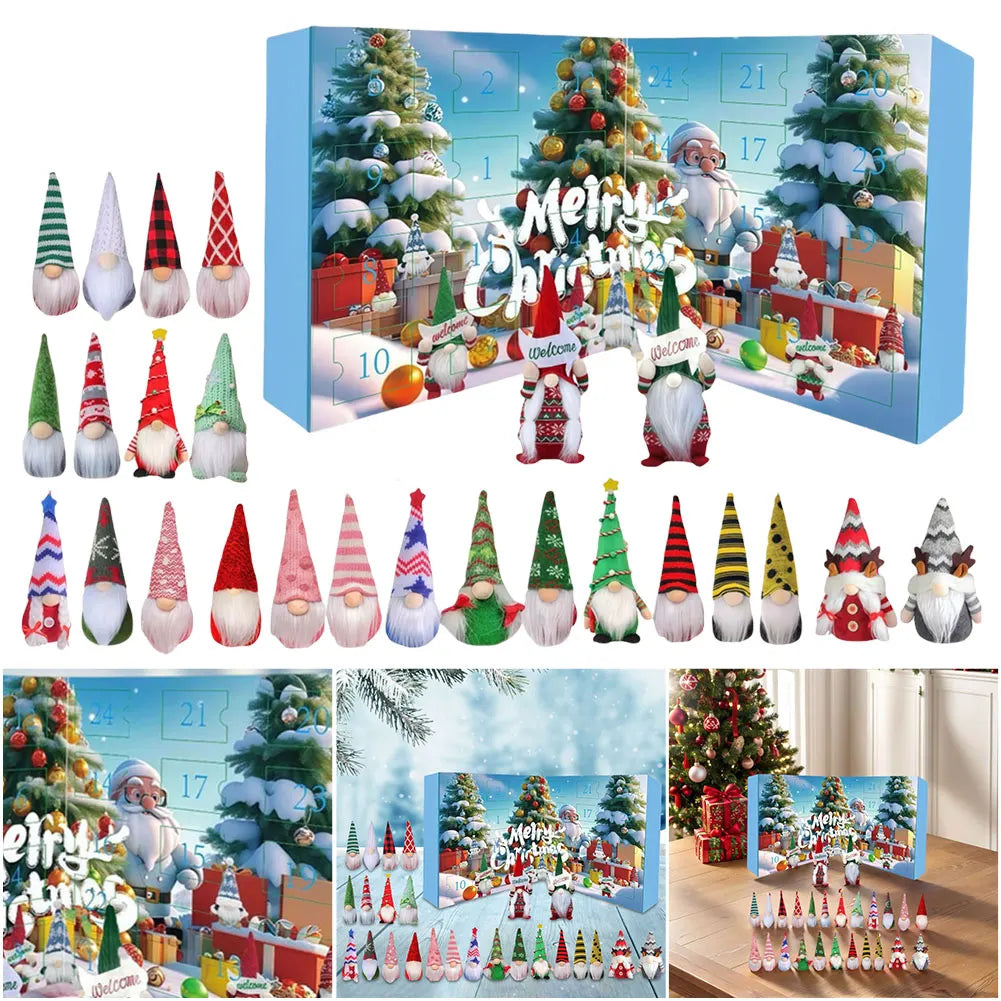 Fun Holiday Advent Calendar with 24 Cute Gnomes - Luxicro