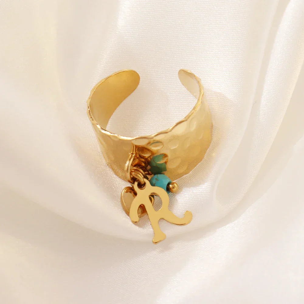 Engraved Custom Initial Heart Ring
