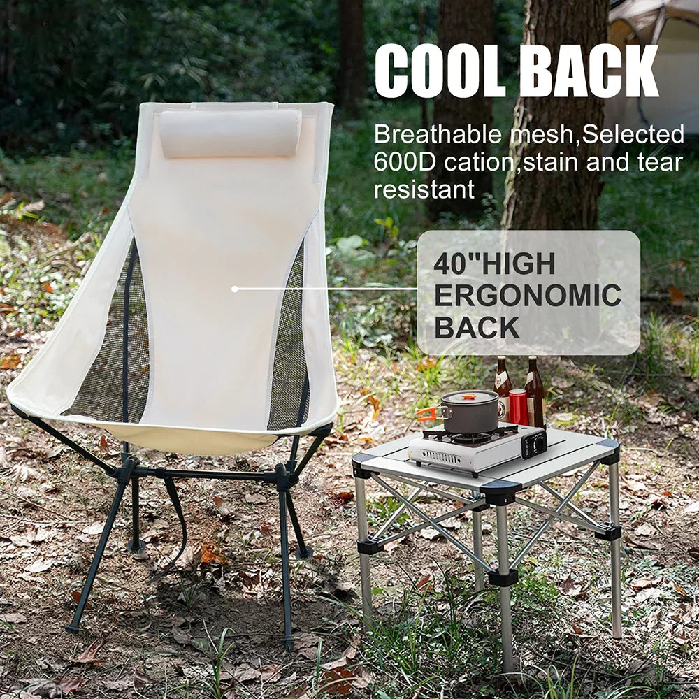 Portable Folding Outdoor Chair with Durable Aluminum Frame