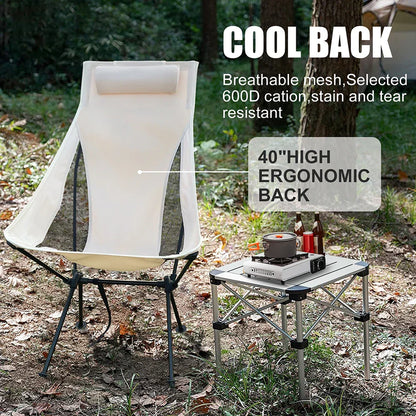Portable Folding Outdoor Chair with Durable Aluminum Frame