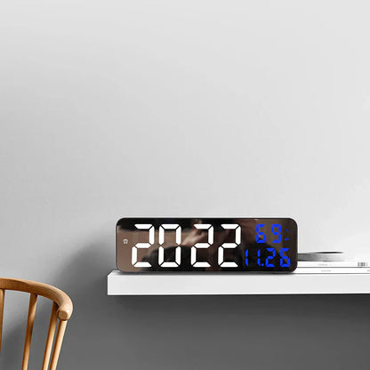 Accurate LED Wall Clock with Temp and Humidity Display - Luxicro