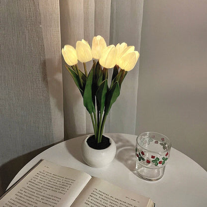 Warm LED Floral Table Lamp Soft Home Lighting