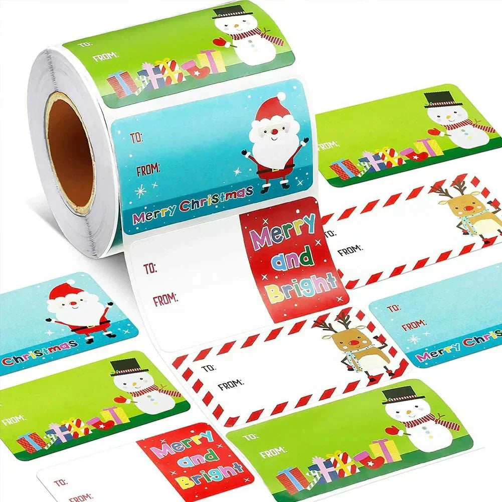 Colorful Christmas Sticker Labels - Luxicro