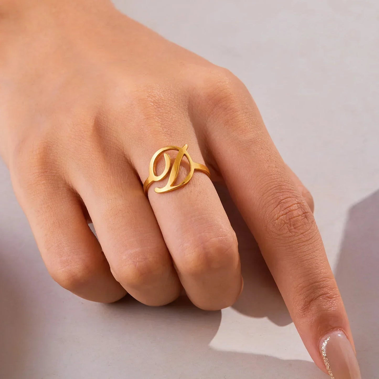 Custom Engraved Initial Silver Ring