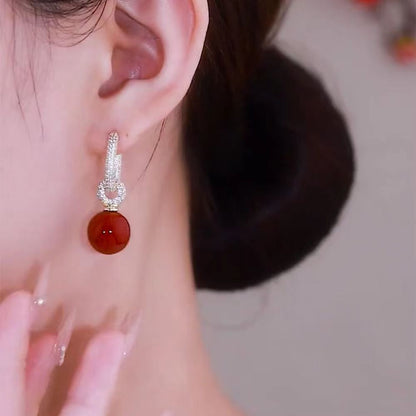 Beautiful Round Heart Drop Earrings