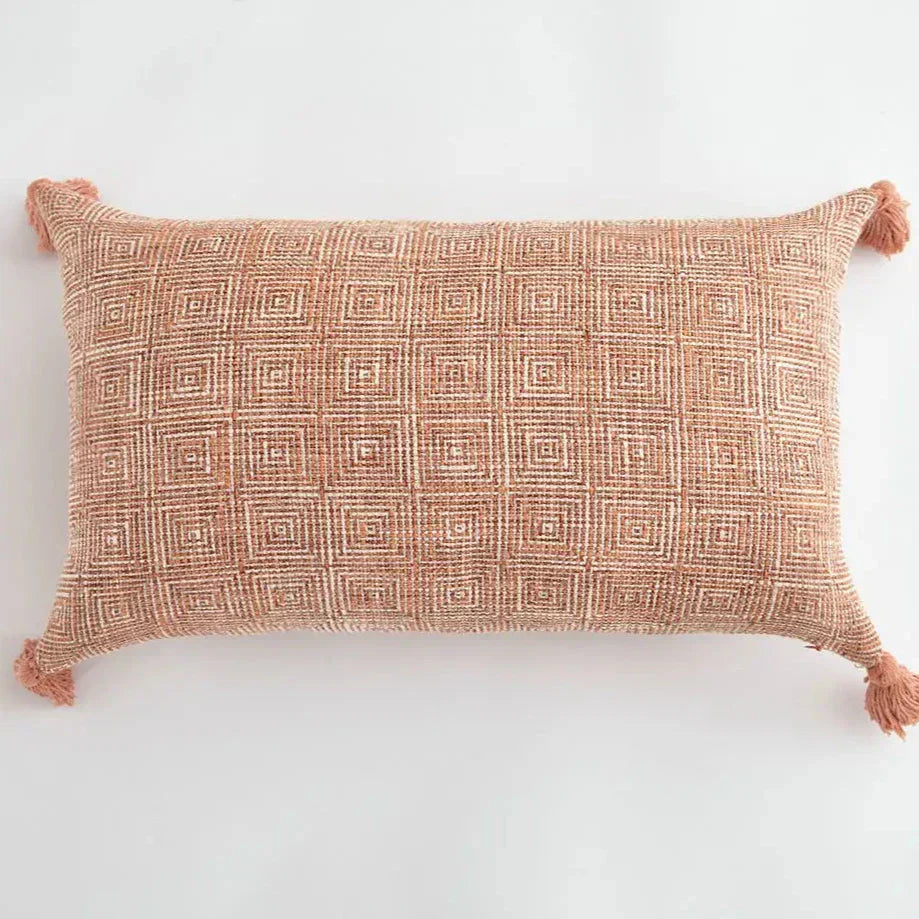 Decorative Throw Pillow Cover with Colorful Tassels