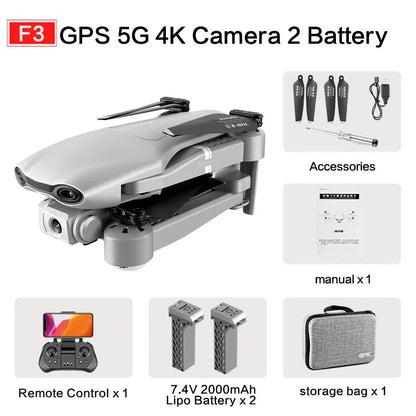 4K High Speed Dual Camera GPS Quadcopter Drone