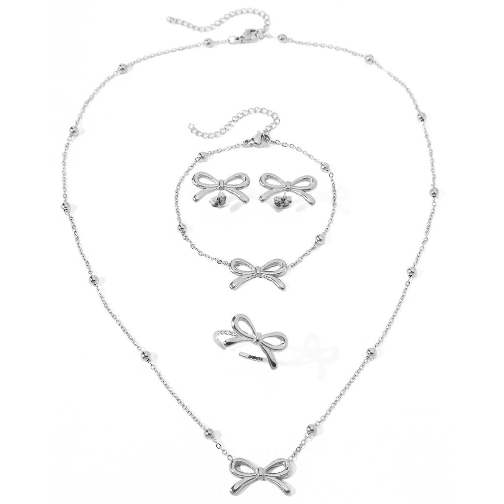 Dainty Pearl Satellite Necklace Set for Ladies