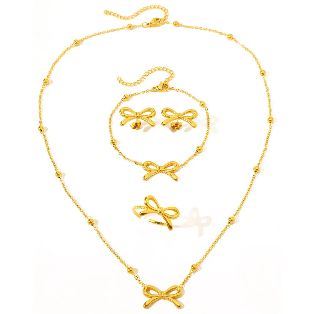 Dainty Pearl Satellite Necklace Set for Ladies - Luxicro