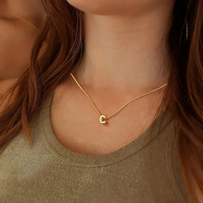 Dainty Engraved Letter Pendant Necklace