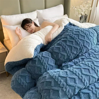 Cozy Thermal Blanket - Plush Reversible Diamond Weave