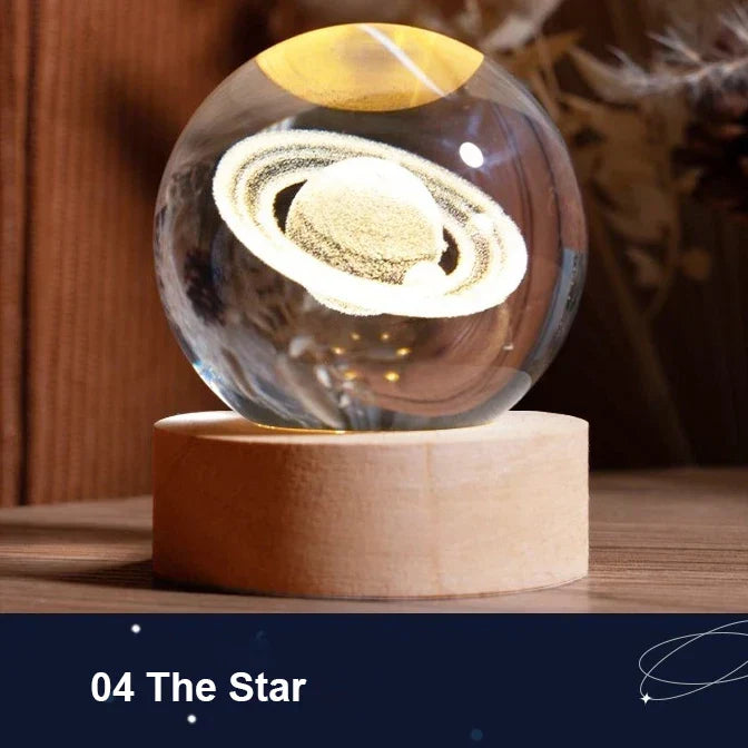 Sparkling Starry Night Light | LED Crystal Globe Lamp