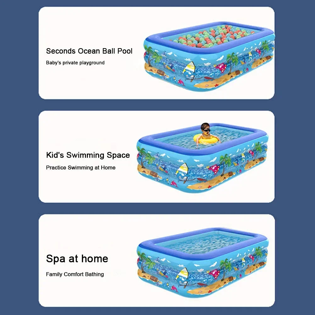 Colorful Children's Blow Up Pool with Cute Characters