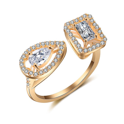 Sparkling Drop Zircon Comfort Fit Ring