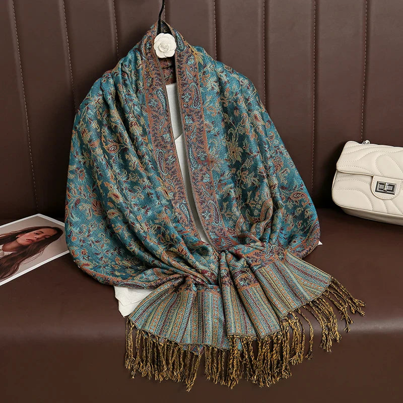 Soft Cashmere Women's Scarf with Warm Luxury Print